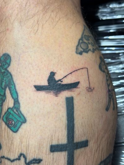 Tattoo Blackwork on the Calf by Jerson